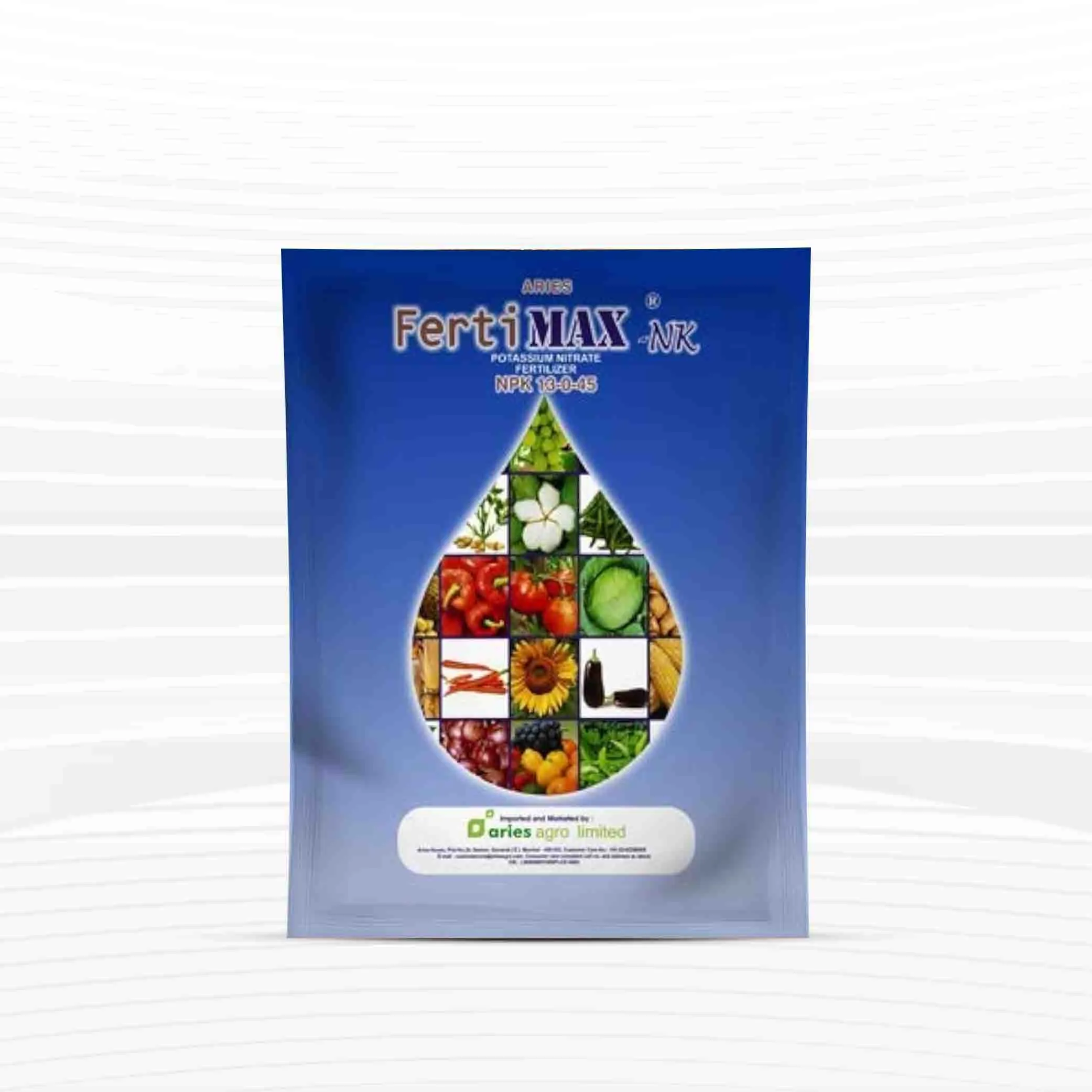 NPK 13-0-45 Potassium nitrate Fertilizer (Aries Agro, Indian) - 1 kg Intact Packet